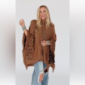 Brown Fringed Women's Sweater